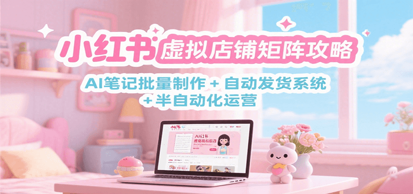 小红书虚拟店铺矩阵攻略：AI笔记批量制作 + 自动发货系统 + 半自动化运营-中创网_专注互联网创业,项目资源整合-心诚资源网