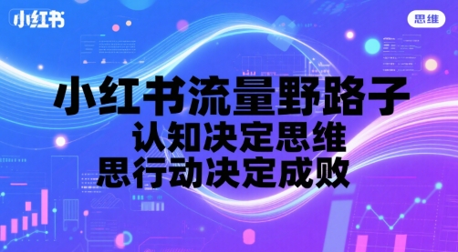 小红书流量野路子，认知决定思维，思维决定行动，行动决定成败-中创网_专注互联网创业,项目资源整合-心诚资源网