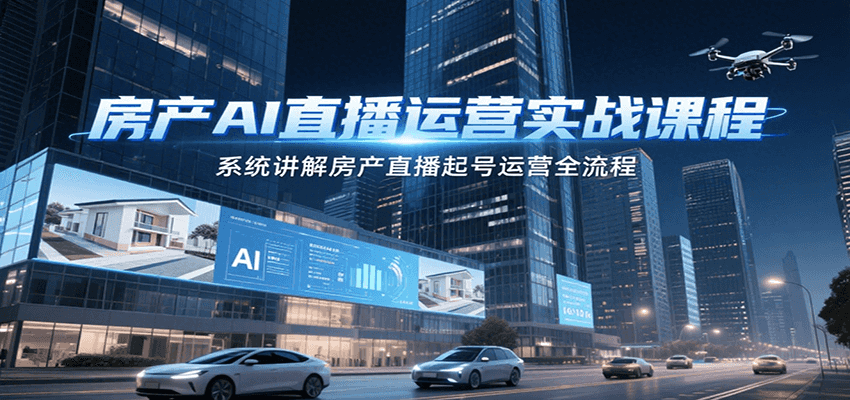 房产AI直播运营实战课程，系统讲解房产直播起号运营全流程-中创网_专注互联网创业,项目资源整合-心诚资源网