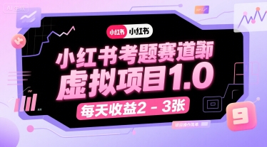 小红书考题赛道虚拟项目1.0，项目操作简单，每天收益2-3张-中创网_专注互联网创业,项目资源整合-心诚资源网
