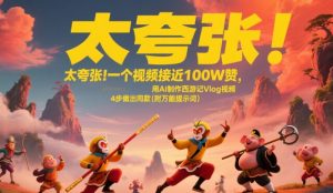 太夸张！一个视频接近100W赞，用AI制作西游记Vlog视频，全流程拆解来了(附万能提示词)-中创网_专注互联网创业,项目资源整合-心诚资源网