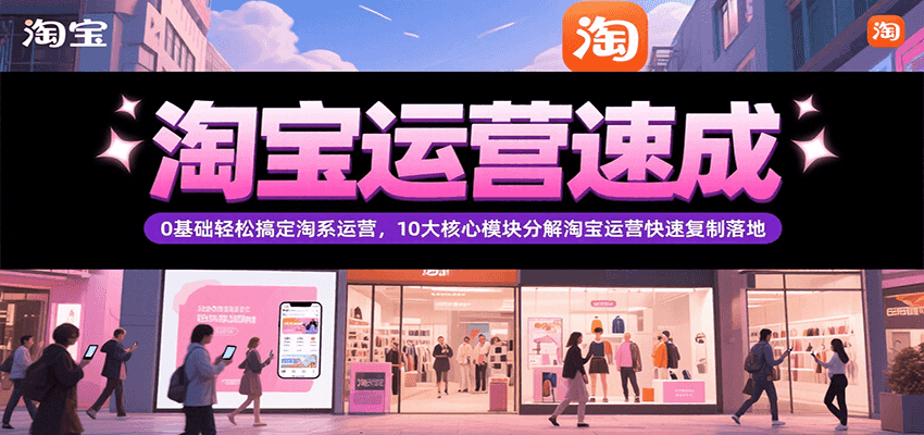 淘宝运营速成，0基础轻松搞定网店运营，10大核心模块分解快速复制落地（更新）-中创网_专注互联网创业,项目资源整合-心诚资源网
