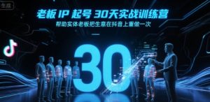 老板IP起号30天实战训练营,帮助实体老板把生意在抖音上重做一次-中创网_专注互联网创业,项目资源整合-心诚资源网