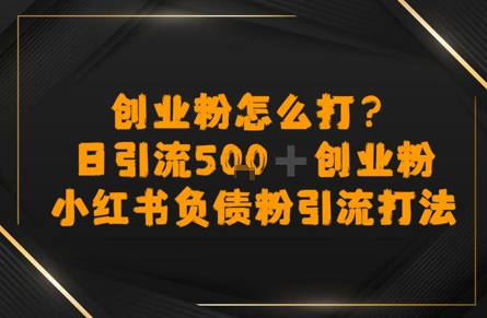 创业粉怎么打？小红书负债粉引流打粉，日引流500+精准创业粉-中创网_专注互联网创业,项目资源整合-心诚资源网