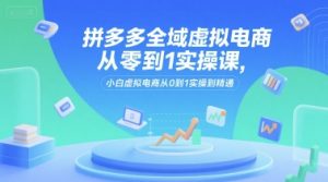 拼多多全域虚拟电商从零到1实操课,小白虚拟电商从0到1实操到精通-中创网_专注互联网创业,项目资源整合-心诚资源网