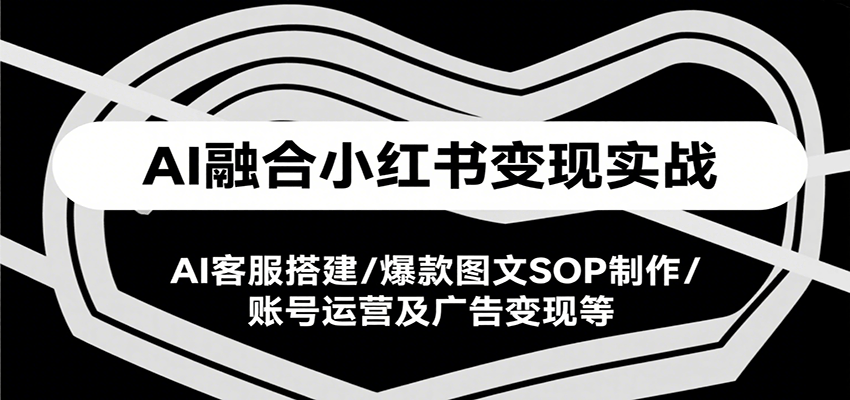 AI融合小红书变现实战课，AI客服搭建/爆款图文SOP制作/账号运营及广告变现等-中创网_专注互联网创业,项目资源整合-心诚资源网