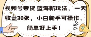 视频号带货蓝海新玩法，一天收益3张，小白新手可操作，简单好上手!-中创网_专注互联网创业,项目资源整合-心诚资源网