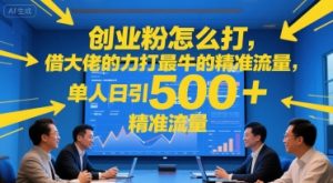 创业粉怎么打,借大佬的力打最牛的精准流量,单人日引500+精准流量-中创网_专注互联网创业,项目资源整合-心诚资源网