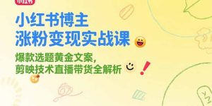(15328期)小红书博主涨粉变现实战课,爆款选题黄金文案,剪映技术直播带货全解析-中创网_专注互联网创业,项目资源整合-心诚资源网