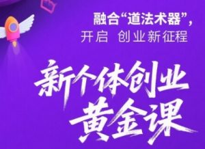 新个体创业黄金课:道法术器四维抢占2025红利-中创网_专注互联网创业,项目资源整合-心诚资源网