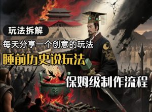 玩法拆解睡前历史说玩法,保姆级制作流程-中创网_专注互联网创业,项目资源整合-心诚资源网