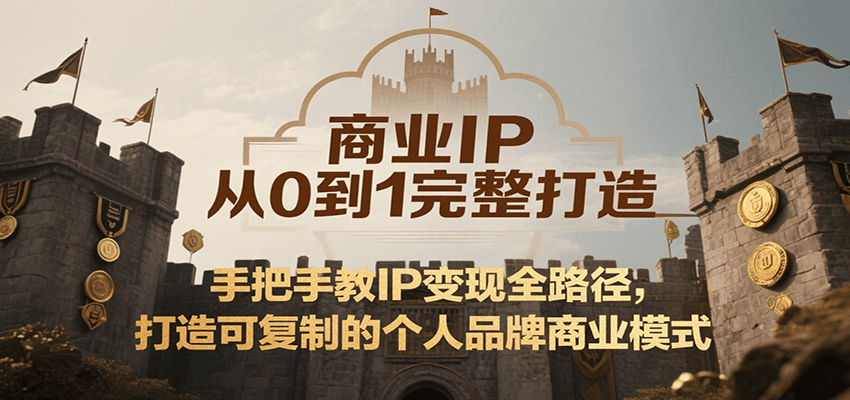商业IP从0到1完整打造，手把手教IP变现全路径，打造可复制的个人品牌商业模式-中创网_专注互联网创业,项目资源整合-心诚资源网