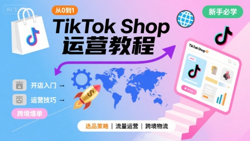 TikTok Shop从0到1运营教程，TikTok跨境电商新手必学课程-中创网_专注互联网创业,项目资源整合-心诚资源网