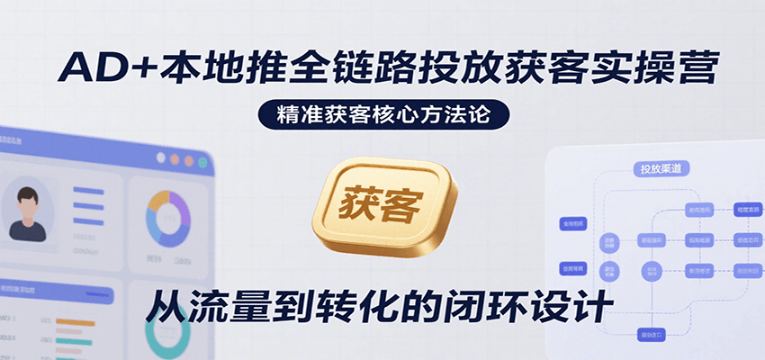 AD+本地推全链路投放获客实操营，快速掌握精准获客技巧，当天投放当天转化高效营销-中创网_专注互联网创业,项目资源整合-心诚资源网