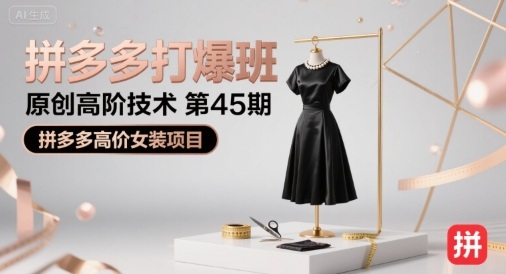 拼多多打爆班原创高阶技术第45期，拼多多高价女装项目-中创网_专注互联网创业,项目资源整合-心诚资源网