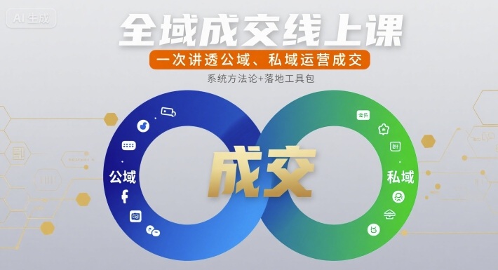 全域成交线上课，一次讲透公域、私域运营成交-中创网_专注互联网创业,项目资源整合-心诚资源网