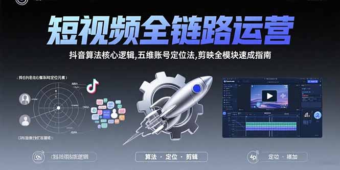 （15580期）短视频全链路运营：抖音算法核心逻辑,五维账号定位法,剪映全模块速成指南-中创网_专注互联网创业,项目资源整合-心诚资源网