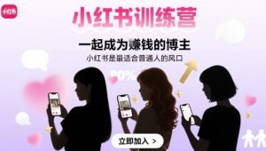 小红书训练营一起成为賺钱的博主,小红书是最适合普通人的风口-中创网_专注互联网创业,项目资源整合-心诚资源网