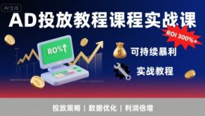 AD投放教程课程实战课，实现广告ROI300%+可持续暴利-中创网_专注互联网创业,项目资源整合-心诚资源网