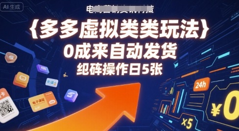 多多虚拟类目玩法，0成本全自动发货，矩阵操作日5张-中创网_专注互联网创业,项目资源整合-心诚资源网