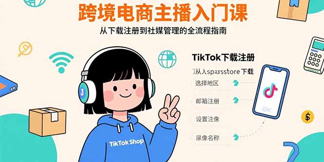 （15708期）跨境电商主播入门课，TikTok下载注册，支付工具配置，社媒账号管理全流程-中创网_专注互联网创业,项目资源整合-心诚资源网