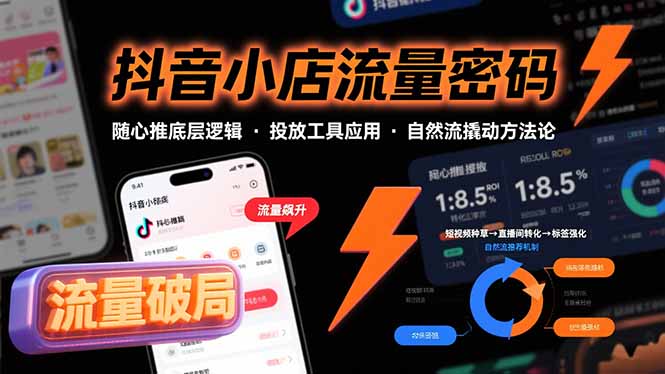 （15680期）抖音小店流量密码，随心推底层逻辑，投放工具应用，自然流撬动核心方法论-中创网_专注互联网创业,项目资源整合-心诚资源网