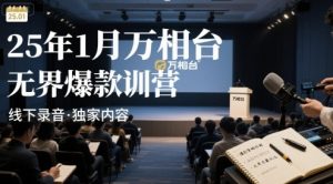 25年1月万相台无界爆款特训营线下录音-中创网_专注互联网创业,项目资源整合-心诚资源网