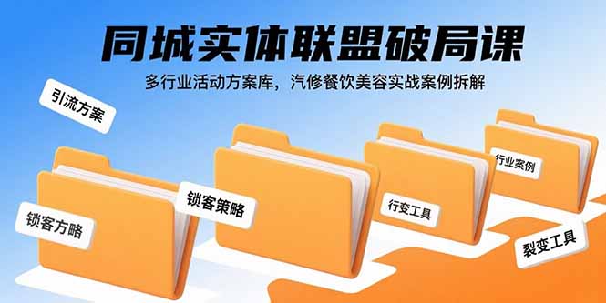 （15833期）同城实体联盟破局课，多行业活动方案库，汽修餐饮美容实战案例拆解-中创网_专注互联网创业,项目资源整合-心诚资源网