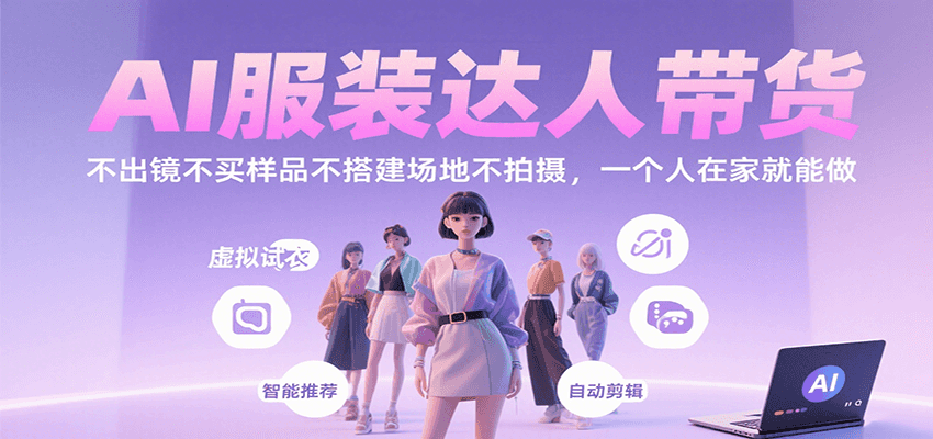 AI服装达人带货，不出镜不买样品不搭建场地不拍摄，一个人在家就能做-中创网_专注互联网创业,项目资源整合-心诚资源网