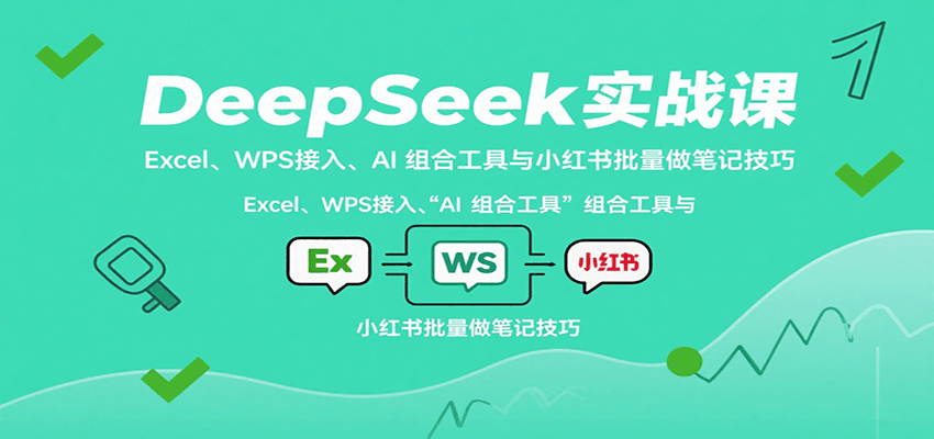 DeepSeek实战课：Excel、WPS接入、AI 组合工具与小红书批量做笔记技巧-中创网_专注互联网创业,项目资源整合-心诚资源网