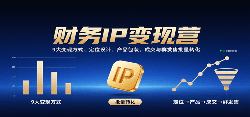 财务IP变现营：9大变现方式、定位设计、产品包装，成交与群发售批量转化-中创网_专注互联网创业,项目资源整合-心诚资源网