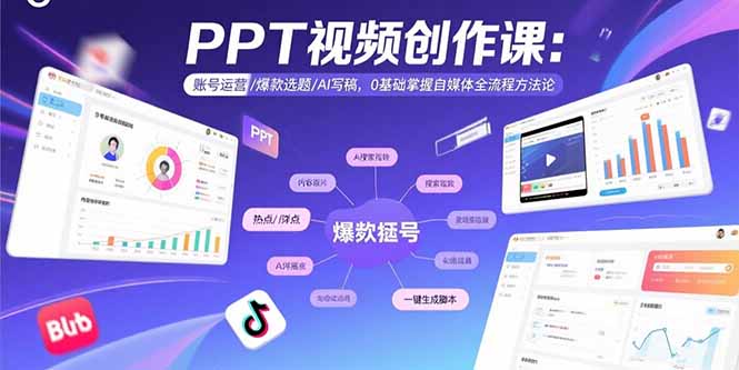 （15747期）PPT视频创作课：账号运营/爆款选题/AI写稿，0基础掌握自媒体全流程方法论-中创网_专注互联网创业,项目资源整合-心诚资源网