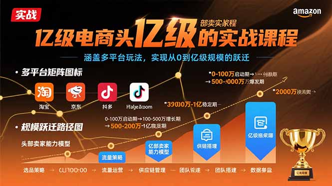 （15803期）亿级电商头部卖家的实战课程：涵盖多平台玩法，实现从0到亿级规模的跃迁-中创网_专注互联网创业,项目资源整合-心诚资源网
