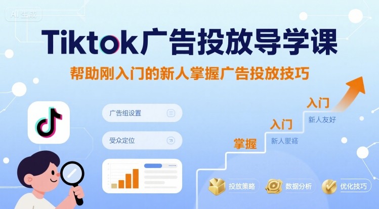 Tiktok广告投放导学课，帮助刚入门的新人掌握广告投放技巧-中创网_专注互联网创业,项目资源整合-心诚资源网