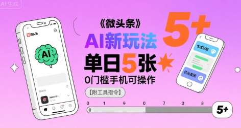 微头条AI新玩法，小白单日5张+，0门槛手机可操作【附工具指令】-中创网_专注互联网创业,项目资源整合-心诚资源网
