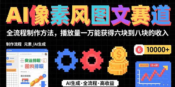 （15572期）AI像素风图文赛道：全流程制作方法，播放量一万能获得6块到8块的收入-中创网_专注互联网创业,项目资源整合-心诚资源网