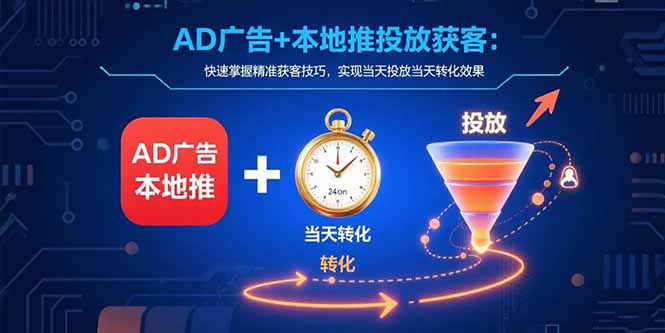 （15637期）AD广告+本地推投放获客：快速掌握精准获客技巧，实现当天投放当天转化效果-中创网_专注互联网创业,项目资源整合-心诚资源网