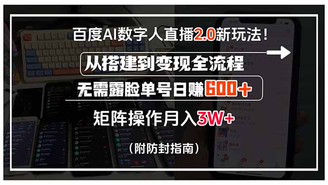 （15555期）百度AI数字人直播2.0新玩法！从搭建到变现全流程，无需露脸单号日赚600…-中创网_专注互联网创业,项目资源整合-心诚资源网