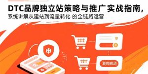 (15818期)DTC品牌独立站策略与推广实战指南,系统讲解从建站到流量转化的全链路运营-中创网_专注互联网创业,项目资源整合-心诚资源网