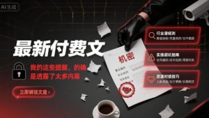 最新付费文：我的这些提醒，的确是透露了太多内幕-中创网_专注互联网创业,项目资源整合-心诚资源网