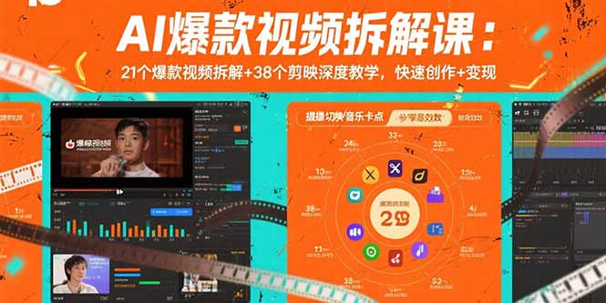 （15741期）AI爆款视频拆解课：21个爆款视频拆解+38个剪映深度教学，快速创作+变现-中创网_专注互联网创业,项目资源整合-心诚资源网
