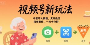 视频号新玩法，中老年人赛道，无需投流，简单制作，一天十分钟，月入1W-中创网_专注互联网创业,项目资源整合-心诚资源网