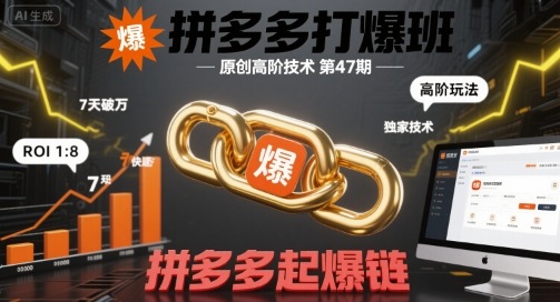 拼多多打爆班原创高阶技术第47期，拼多多起爆链-中创网_专注互联网创业,项目资源整合-心诚资源网
