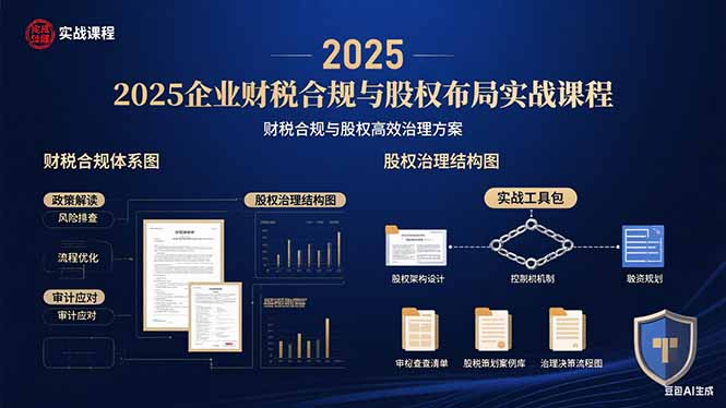 （15802期）2025企业财税合规与股权布局的实战课程：财税合规与股权高效治理方案-中创网_专注互联网创业,项目资源整合-心诚资源网