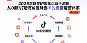 (15610期)2025年抖音IP孵化运营全流程,从0到1打造高价值抖音IP的完整运营体系-中创网_专注互联网创业,项目资源整合-心诚资源网