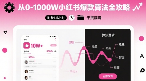 从0-1000W小红书爆款算法全攻略，时长1.5小时，干货满满-中创网_专注互联网创业,项目资源整合-心诚资源网