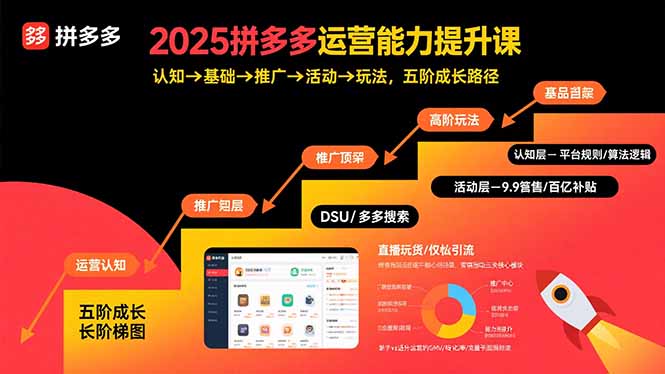 （15826期）2025拼多多运营能力提升课：认知→基础→推广→活动→玩法，五阶成长路径-中创网_专注互联网创业,项目资源整合-心诚资源网