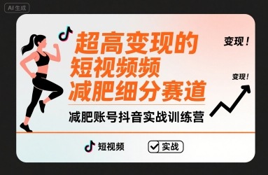 超高变现的短视频减肥细分赛道，减肥账号抖音实战训练营-中创网_专注互联网创业,项目资源整合-心诚资源网
