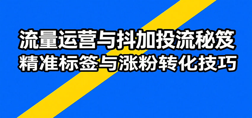 流量运营与抖加投流秘笈，含算法解析、爆款打造、精准标签与涨粉转化技巧-中创网_专注互联网创业,项目资源整合-心诚资源网