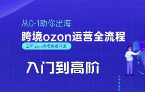 OZON入门到高阶全流程,从0-1助你出海,跨境ozon运营全流程-中创网_专注互联网创业,项目资源整合-心诚资源网
